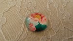 cabochon rond en verre 20mm fleur 01-048 