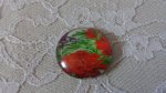 cabochon rond en verre 20mm fleur 01-045 