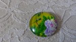 cabochon rond en verre 20mm fleur 01-044 