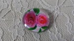 cabochon rond en verre 20mm fleur 01-023 