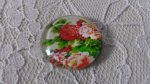 cabochon rond en verre 20mm fleur 01-021 