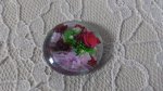 cabochon rond en verre 20mm fleur 01-020 