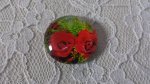 cabochon rond en verre 20mm fleur 01-019 