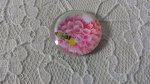 cabochon rond en verre 20mm fleur 01-018 