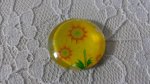 cabochon rond en verre 20mm fleur 01-012 