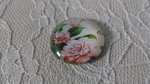 cabochon rond en verre 20mm fleur 01-009 