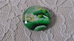 cabochon rond en verre 20mm fleur 01-008 