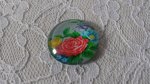 cabochon rond en verre 20mm fleur 01-005 