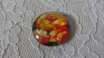 cabochon rond en verre 20mm fleur 01-004 