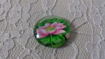 cabochon rond en verre 20mm fleur 01-003 