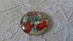 cabochon rond en verre 25mm fleur 01-042 