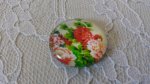 cabochon rond en verre 25mm fleur 01-040 