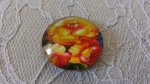 cabochon rond en verre 25mm fleur 01-038 