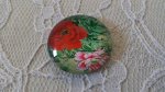 cabochon rond en verre 25mm fleur 01-029 