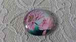 cabochon rond en verre 25mm fleur 01-025 