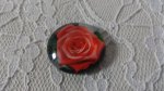 cabochon rond en verre 25mm fleur 01-022 