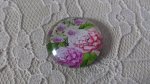 cabochon rond en verre 25mm fleur 01-011 