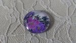 cabochon rond en verre 25mm fleur 01-010 