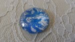 cabochon rond en verre 25mm fleur 038 