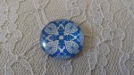 cabochon rond en verre 25mm fleur 034 