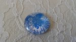 cabochon rond en verre 25mm fleur 033 