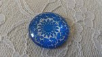 cabochon rond en verre 25mm fleur 027 