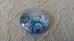 cabochon rond en verre 25mm fleur 023 