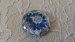 cabochon rond en verre 25mm fleur 021 