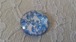 cabochon rond en verre 25mm fleur 014 