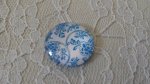 cabochon rond en verre 25mm fleur 012 