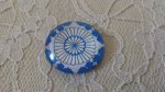 cabochon rond en verre 25mm fleur 011 