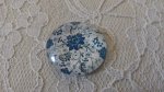 cabochon rond en verre 25mm fleur 009 