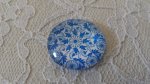 cabochon rond en verre 25mm fleur 006 