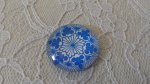 cabochon rond en verre 25mm fleur 005 