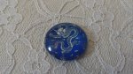 cabochon rond en verre 25mm fleur 002 