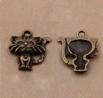 lot de 5 breloques chats en métal bronze-N°01 Pendentif Chat 