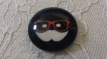 cabochon rond en verre 25mm moustache 044 