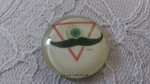 cabochon rond en verre 25mm moustache 041 