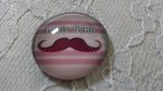 cabochon rond en verre 25mm moustache 027 