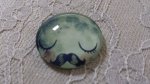 cabochon rond en verre 25mm moustache 025 