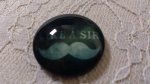 cabochon rond en verre 25mm moustache 021 