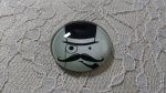 cabochon rond en verre 25mm moustache 017 