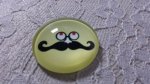 cabochon rond en verre 25mm moustache 015 