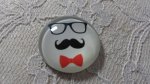 cabochon rond en verre 25mm moustache 014 