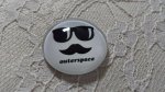 cabochon rond en verre 25mm moustache 013 