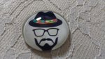 cabochon rond en verre 25mm moustache 006 