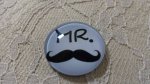 cabochon rond en verre 25mm moustache 004 