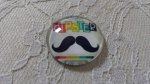cabochon rond en verre 25mm moustache 003 