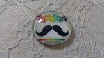 cabochon rond en verre 25mm moustache 003 