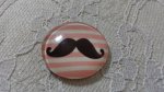 cabochon rond en verre 25mm moustache 002 